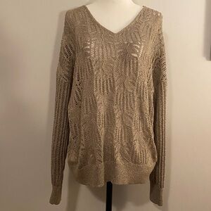 ESQUALO Beige V-Neck Knit Sweater